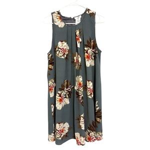 2/$30 Umgee - Gray Floral Sleeveless Mini Dress Size M NWT